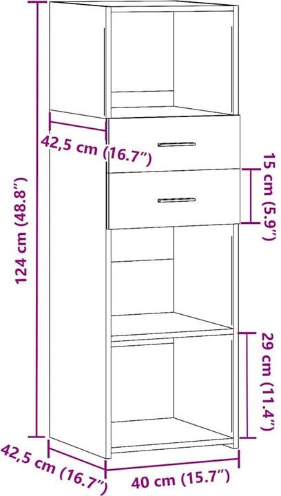 Image du produit vidaXL Highboard (40 x 42.50 x 124 cm)