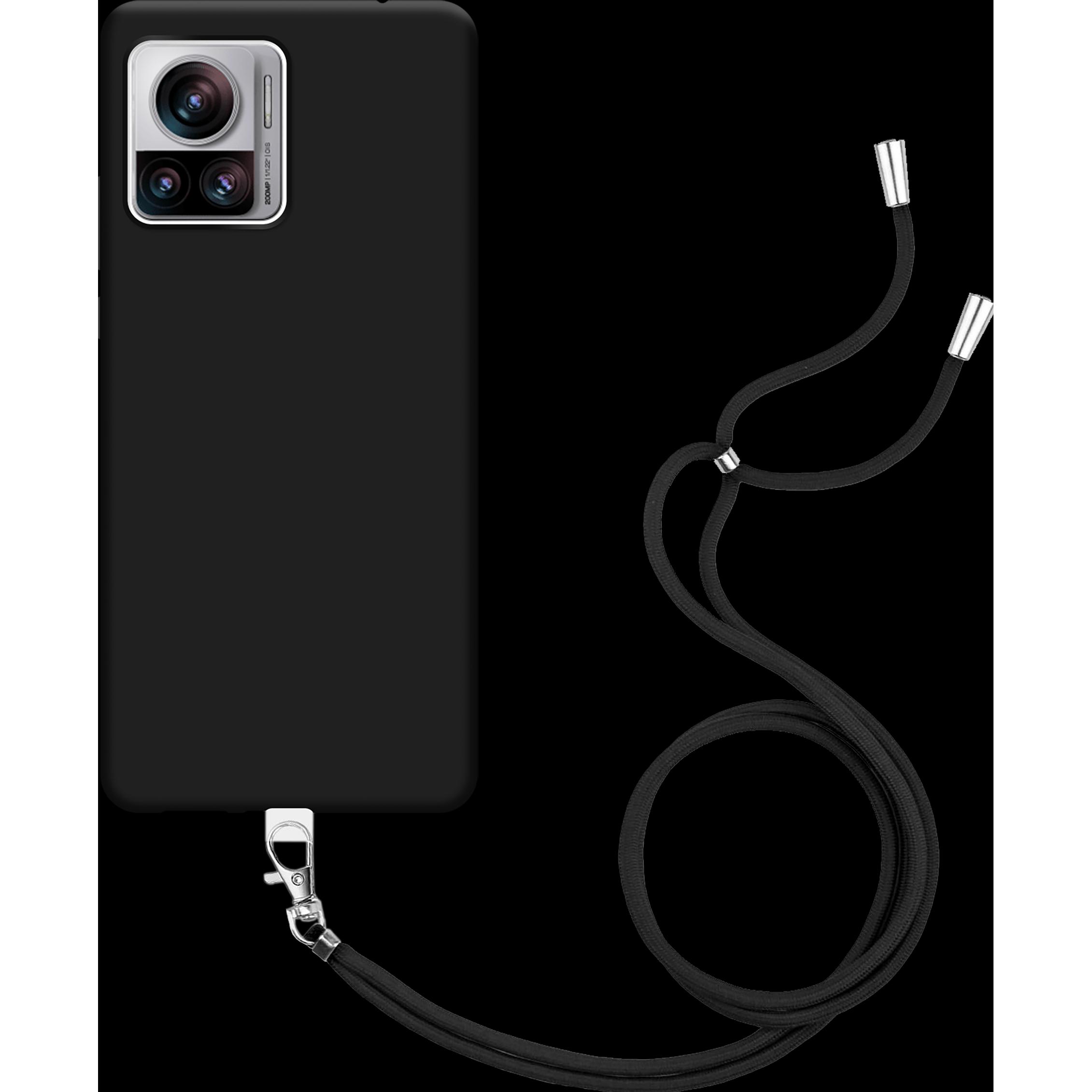 Thumbnail - Cazy Handykette Hülle Kompatibel mit Motorola Edge 30 Ultra - Silikon Handyhülle mit Band Necklace Hülle, Handykette, Sc...