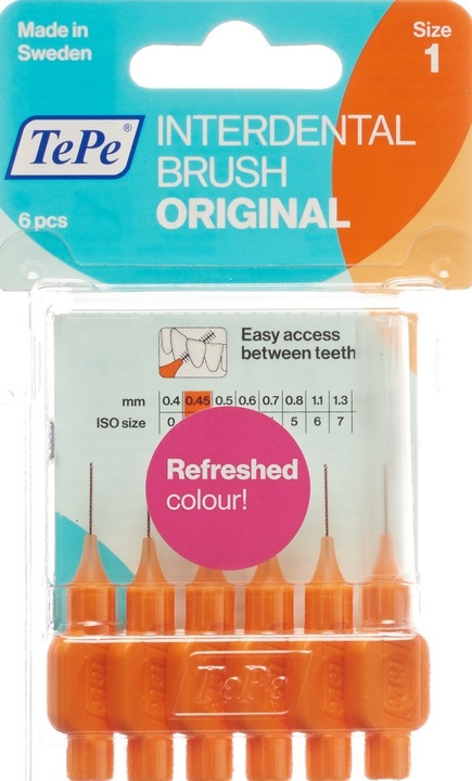 Produktbild TePe Interdental Brush 0.45mm orange (6 x, 0.45 mm)