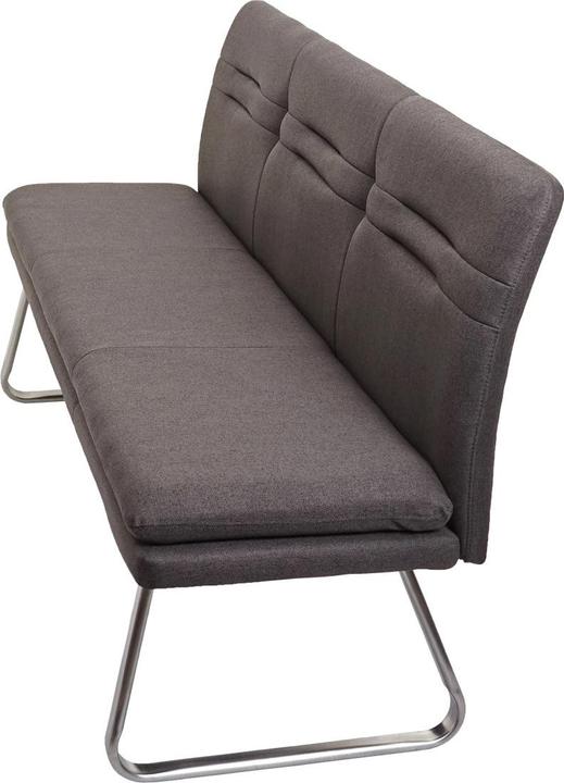 Actual product image Swisshandel24 Bench, dining room bench bench upholstered bench, backrest fabric/textile stainless steel brushed - (180 cm)