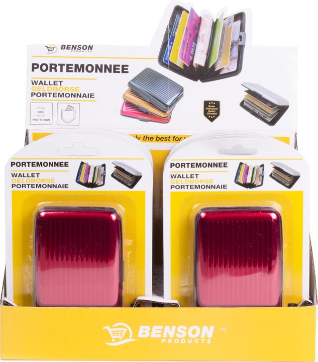 Actual product image Benson Alu wallet mix display
