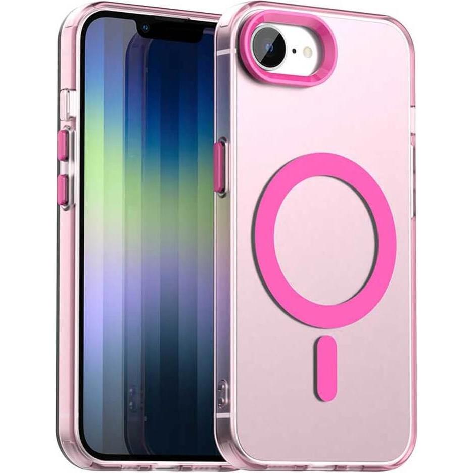 Cover-Discount iPhone 16e - Acryl-Handyhülle mit Magnet und Farbakzent (Apple iPhone 16e), Cover smartphone, Pink