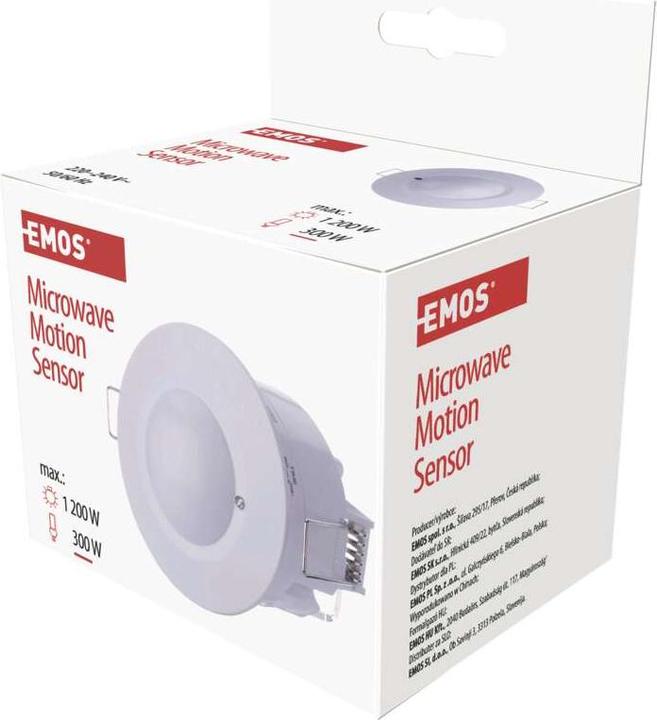 Produktbild Emos Bewegungsmelder (MW-Sensor) IP20 1200W Weiss (8 m)