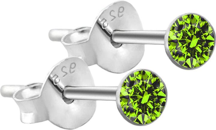 Immagine prodotto Star Piercing Orecchini tondi in argento sterling 925 con cristallo verde chiaro (senza ottone, Argento 925)