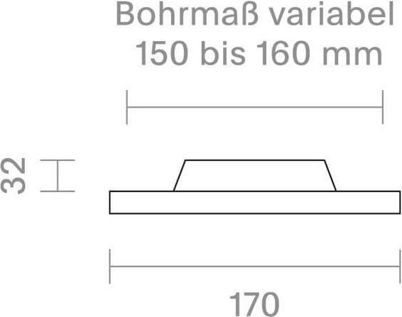 Actual product image Sigor Recessed light Fled downlight 170mm white 12W 3000/4000/5000K IP20 120° 1190lm RA90 (740 lm)