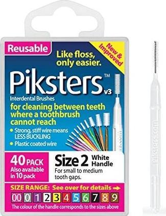 Image du produit Piksters Interdental Brushes Size 2 White 40 Count (40x)