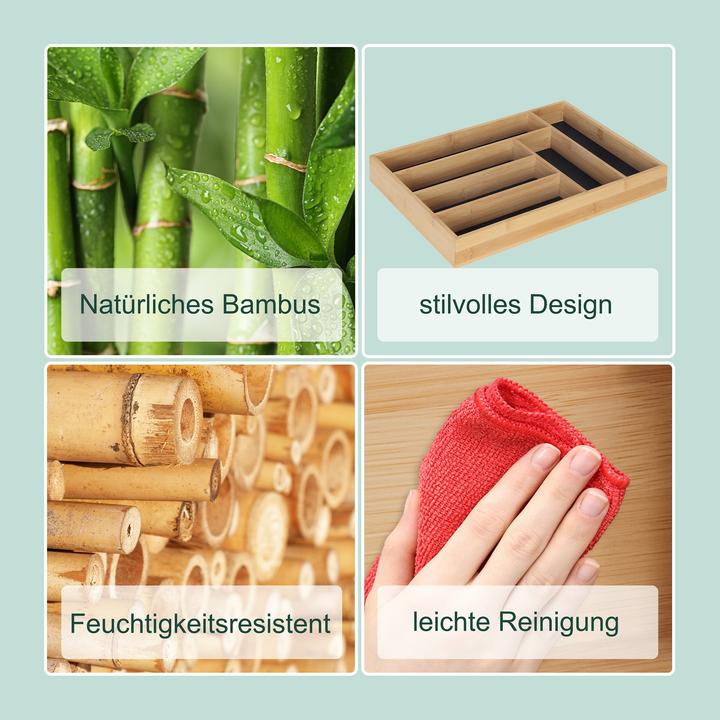 Productafbeelding Relaxdays Besteckkasten Bambus