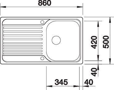 Actual product image Blanco Tipo 45 S (Fitted sink, 86 cm, 50 cm)