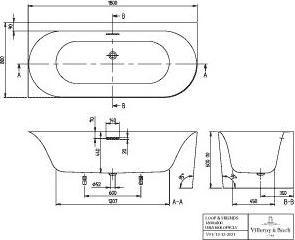 Image du produit Villeroy & Boch V&B Baignoire en applique LOOP & FRIENDS OVAL DUO wd. 180x80 Exécution d'angle li stone white (180 cm, 80 cm)