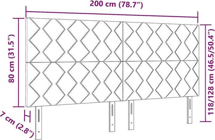 Actual product image VidaXL Headboard (200 x 7 x 128 cm)