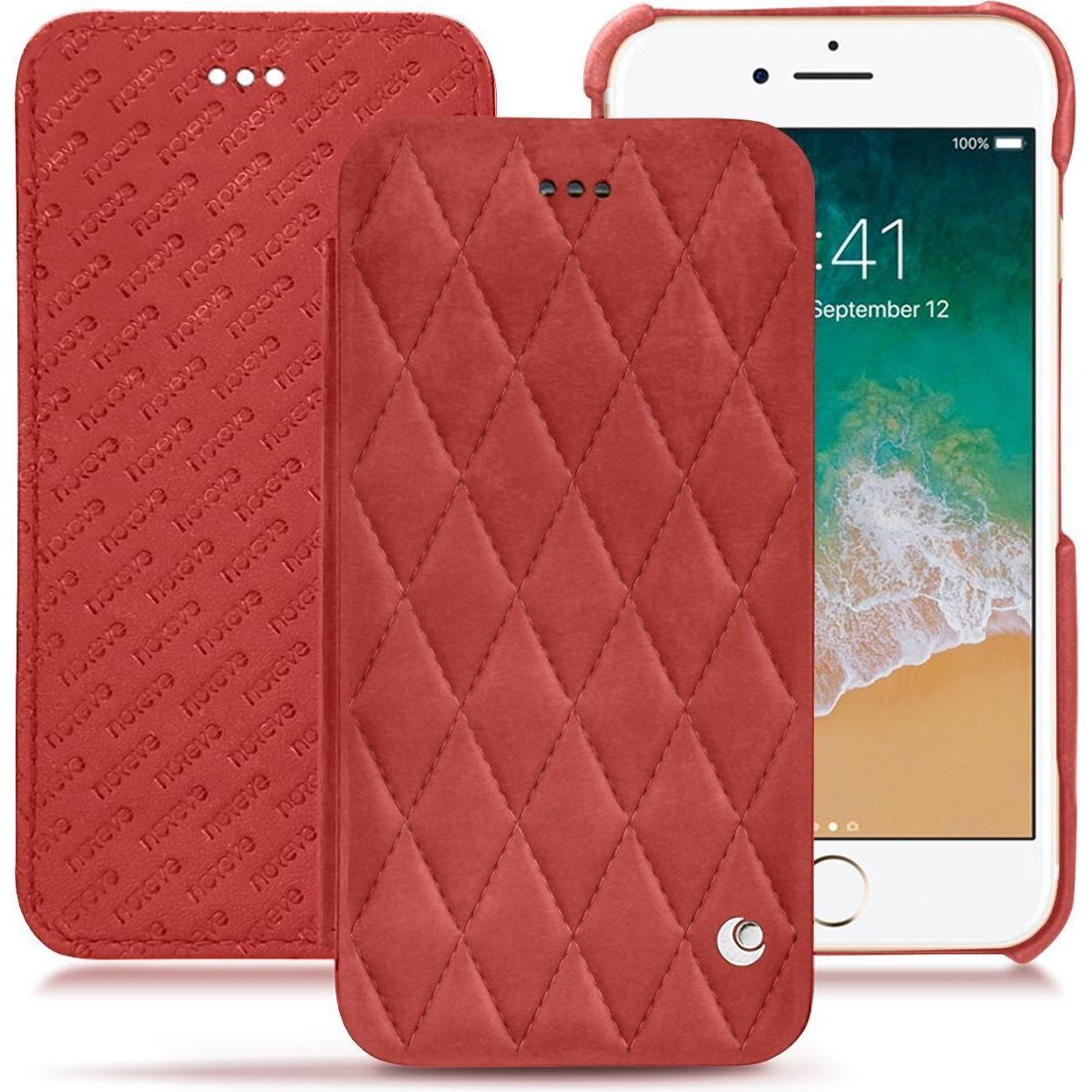 Noreve Lederschutzhülle horizontal (Apple iPhone 7), Smartphone Hülle, Rot