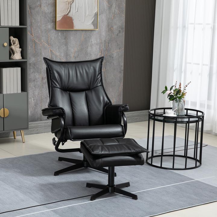 Immagine prodotto Homcom Poltrona relax con funzione reclinabile e sgabello