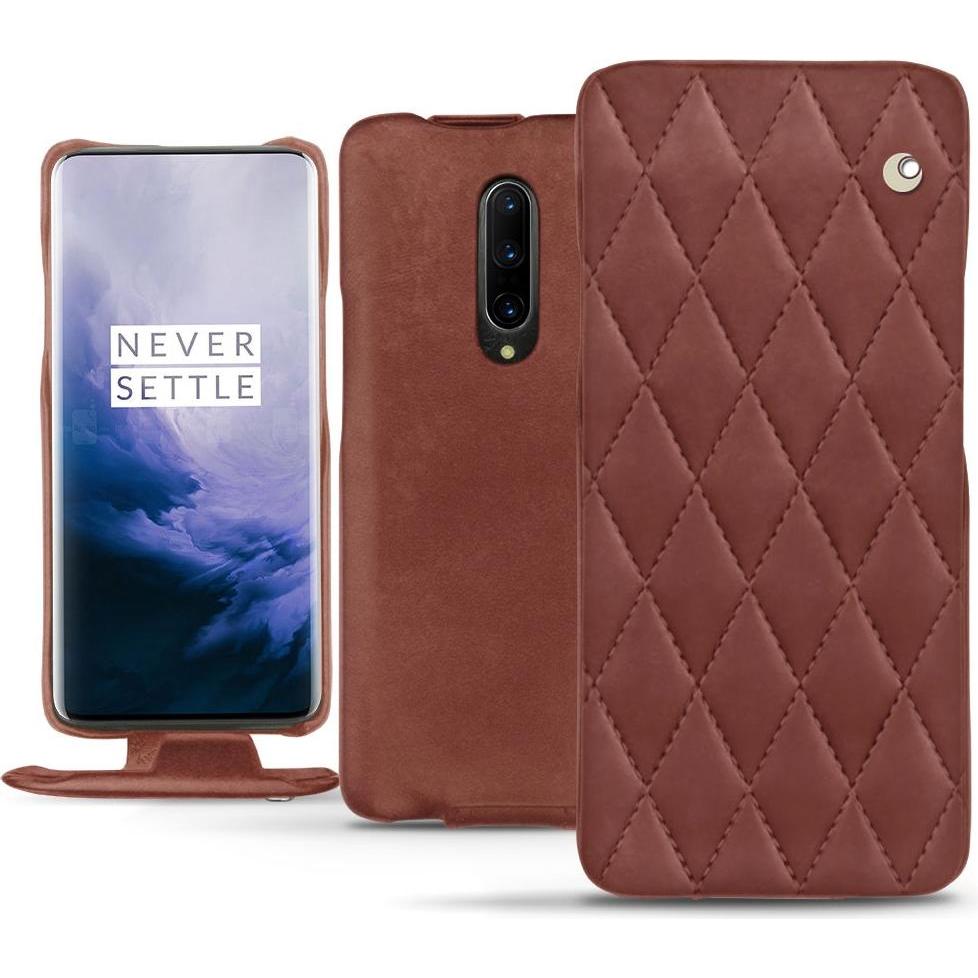 Noreve Lederschutzhülle vertikal (OnePlus 7 Pro), Smartphone Hülle, Rot