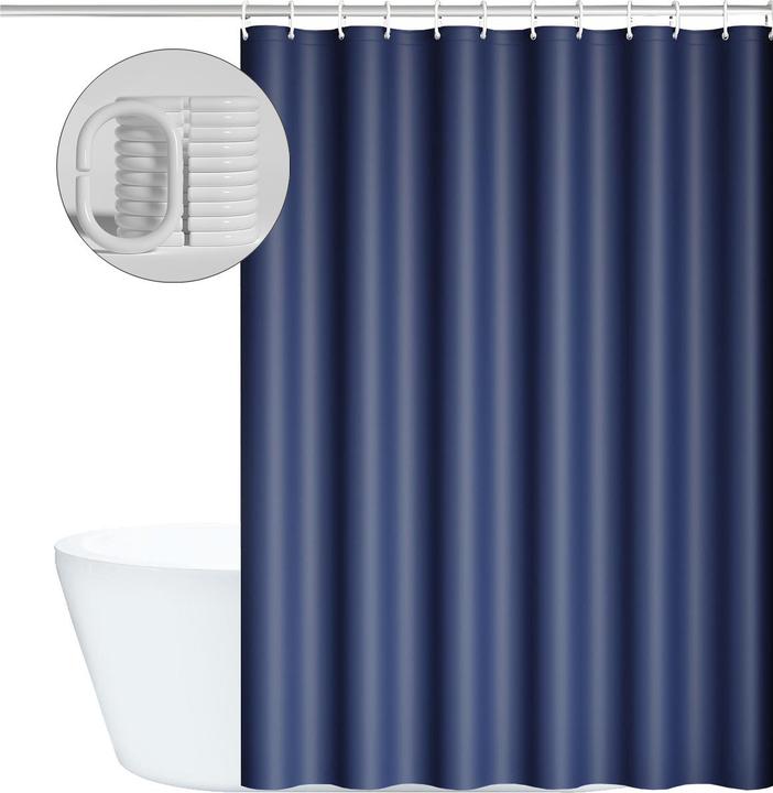 Actual product image Lobwerk Duschvorhang 180x200cm Wasserdicht Badewannenvorhang Anti Schimmel Wannenvorhang mit Ringe (180 x 200 cm)