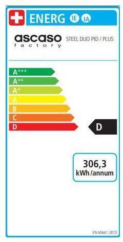 Energy Label Ascaso Steel Duo Plus