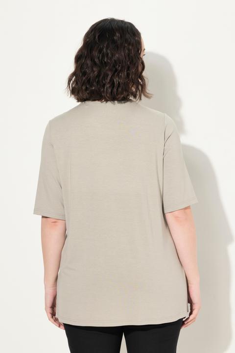 Image du produit Ulla Popken T-shirt doublé à l'avant, col V et manches courtes (58)
