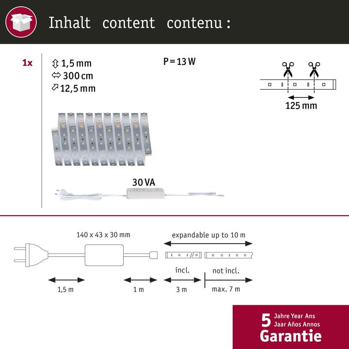 Actual product image Paulmann MaxLED 500 Basisset (Warm white, 300 cm, Indoor)