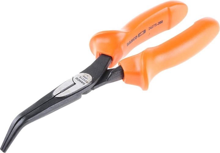 Produktbild Bahco ERGO Flachrundzangen mit isolierten Zwei-Komponenten-Griffen und um 45° abgewinkelter Spitze, phos (200 mm)