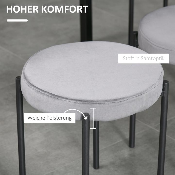 Produktbild Homcom Hocker 4-teiliges Set mit Samtüberzug