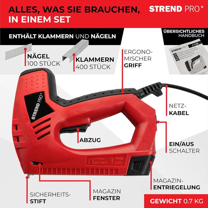 Image du produit Strend pro Elektrotacker mit Zubehör (Agrafeuse)