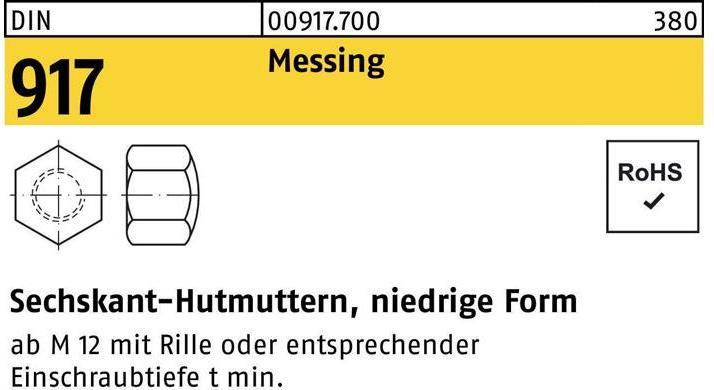 Actual product image Hexagon nut DIN 917 low form M 5 brass