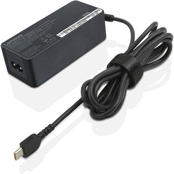 Lenovo 45W Standard AC Adapter (USB Type-C) (45 W), Notebook Netzteil, Schwarz