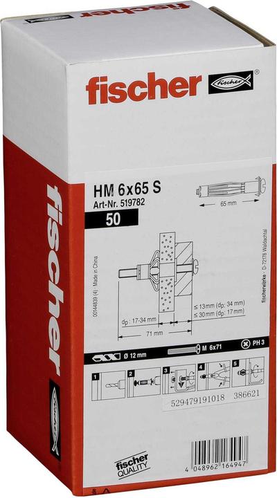 Actual product image Fischer Cavity metal dowel HM (50 pcs.)