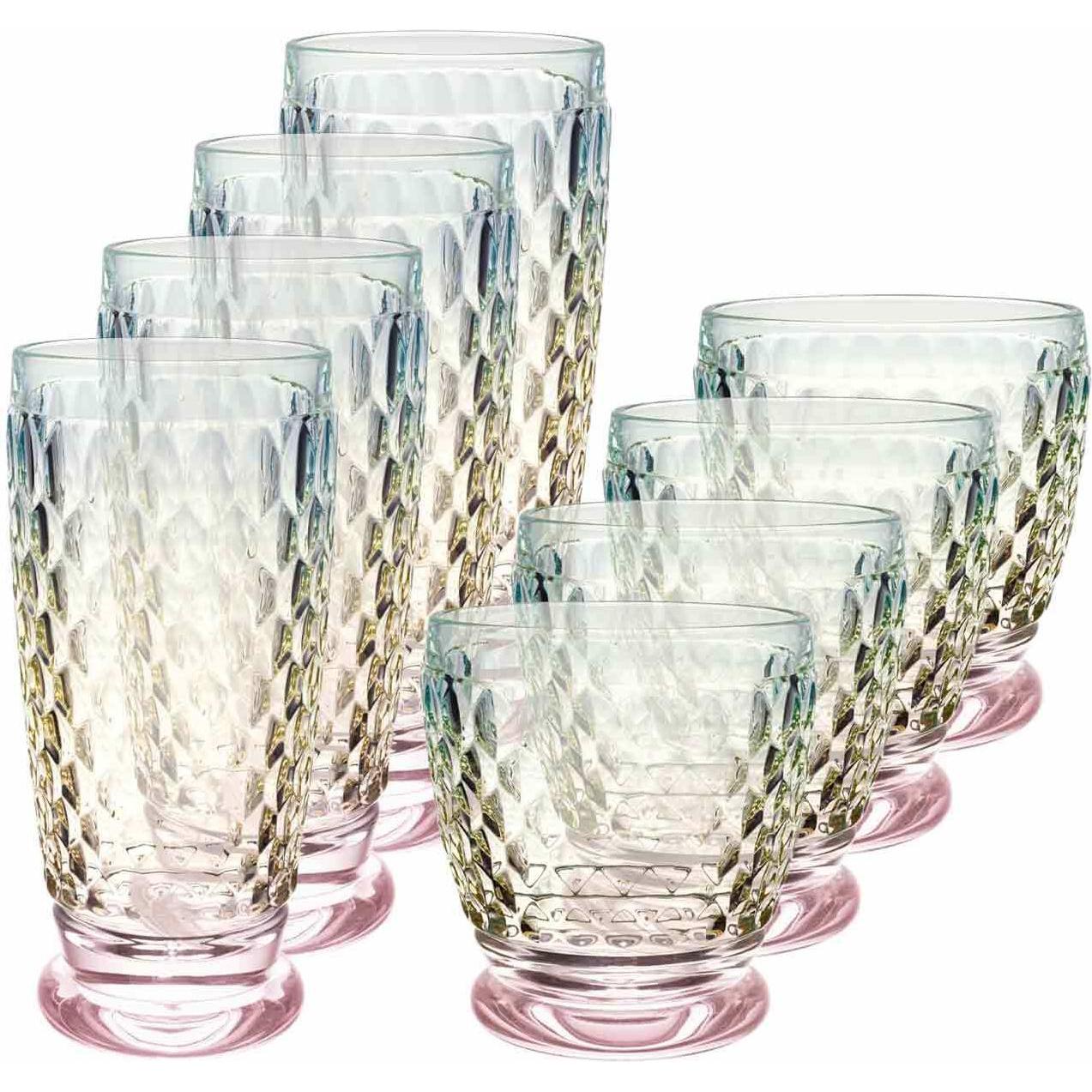 Villeroy & Boch Boston Pearl Longdrink- und Wasserglas-Set, Trinkgläser, Mehrfarbig