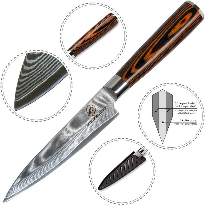 Produktbild Wolfblood Damastmesser (13 cm)