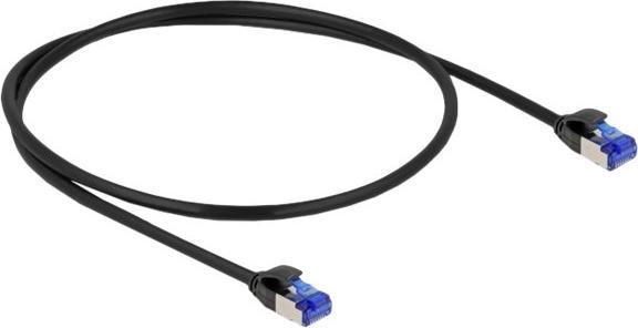 Actual product image Delock RJ45 network cable Cat.6A S/FTP Slim 0.5 m black (S/FTP, CAT6a, 0.50 m)