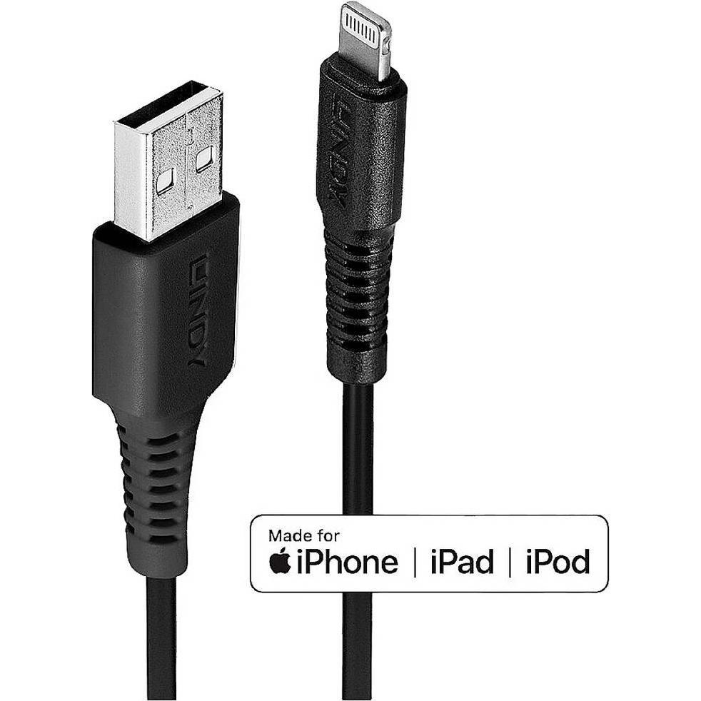 Lindy Lade- und Sync-Kabel Apple MFi (3 m, USB 2.0), USB Kabel