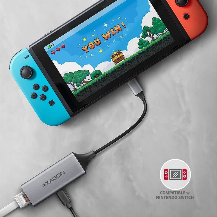 Image du produit Axagon ADE-TXPD, USB-C 3.2 Gen 1 - Gigabit Ethernet síťová karta, Asix AX88179, PD, auto instal (USB-C, RJ45 Gigabit Ethernet (1x))