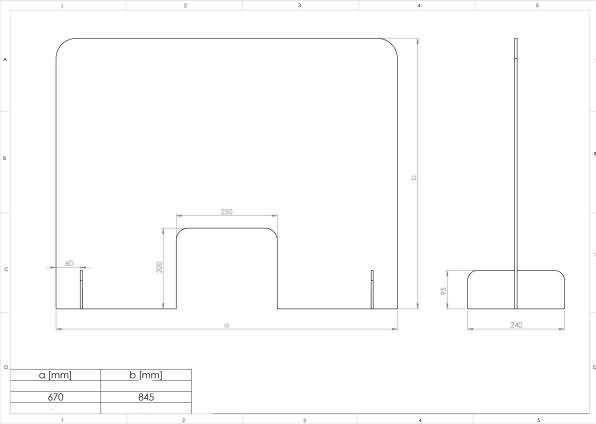 Image du produit Franken Présentoir de comptoir avec passe-plat acrylique (70 x 85 cm)