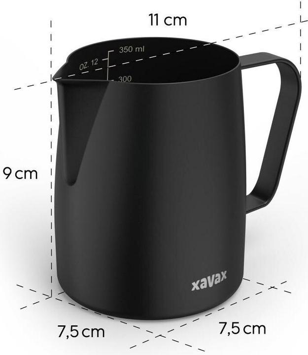Actual product image Xavax Stainless steel barista milk jug, milk froth jug, 350ml, matt black