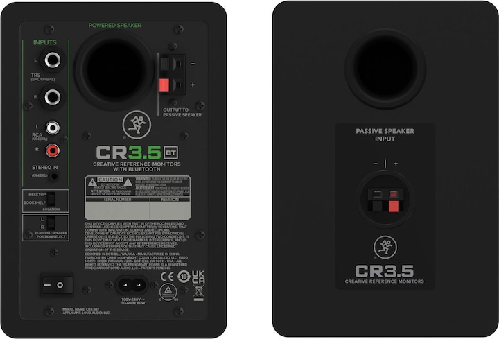 Actual product image Mackie CR3.5 (Pair) 3.5" Powered Studio Monitors w/ Tone Control and BT (Active, Pair, 1x 25 W)