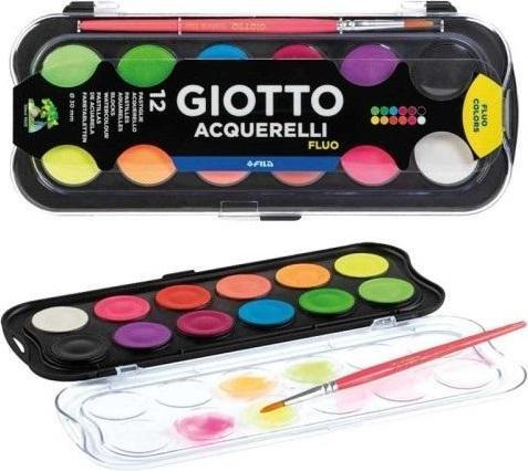 Giotto Acquerelli Fluo Farben 12 Farben (Colori misti)