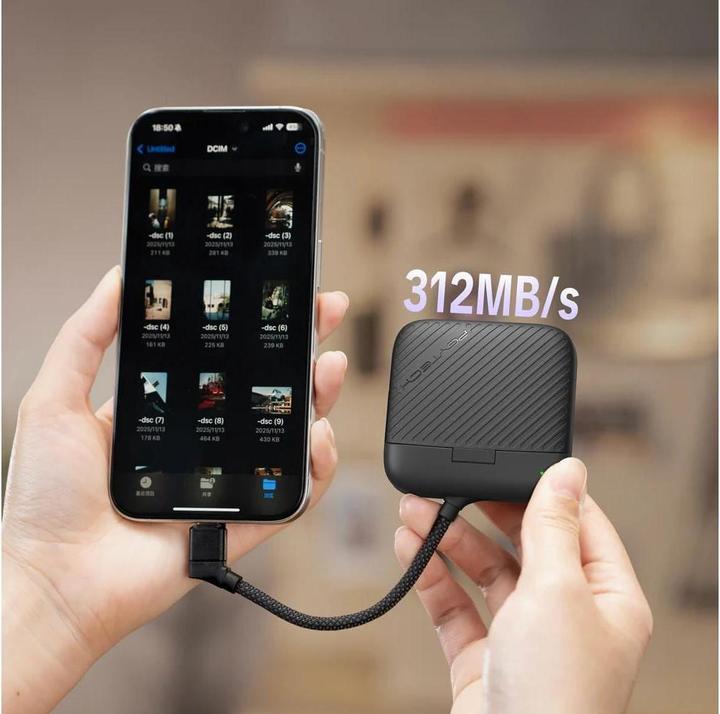 Image du produit Pgytech CreateMate High speed Mini Card Reader Case (Classic Black) (USB-C)