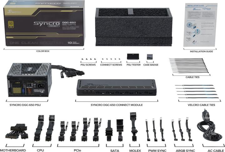 Image du produit Seasonic Syncro Q704 + Syncro DGC-650 (ATX, E-ATX, mATX, ITX)