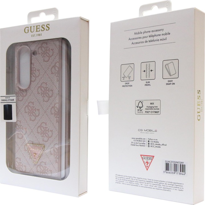Image du produit Guess 4G Triangle Case Metal Logo pour F946B Samsung Galaxy Z Fold5 - rose (Samsung Galaxy Z Fold5)