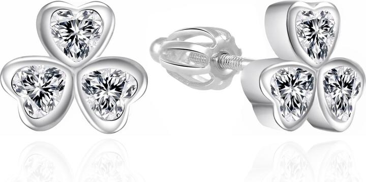 Immagine prodotto Agato - Glittering Silver Trefoil Earrings AGT-E063SW (Argento)
