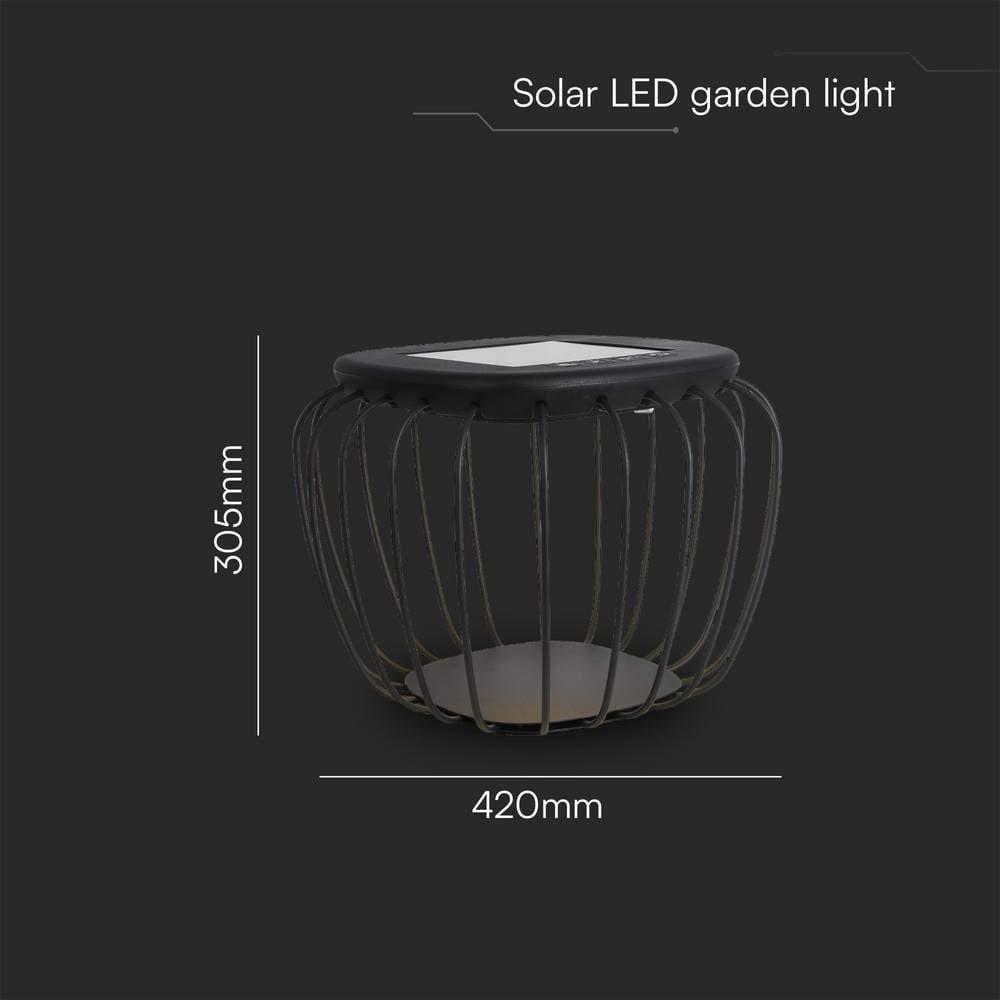 Thumbnail - V-TAC, Gartenbeleuchtung, 23383 VT-7993 Solar-Tischlampe 1 W Warmweiss, Kaltweiss Schwarz (120 lm, IP44)