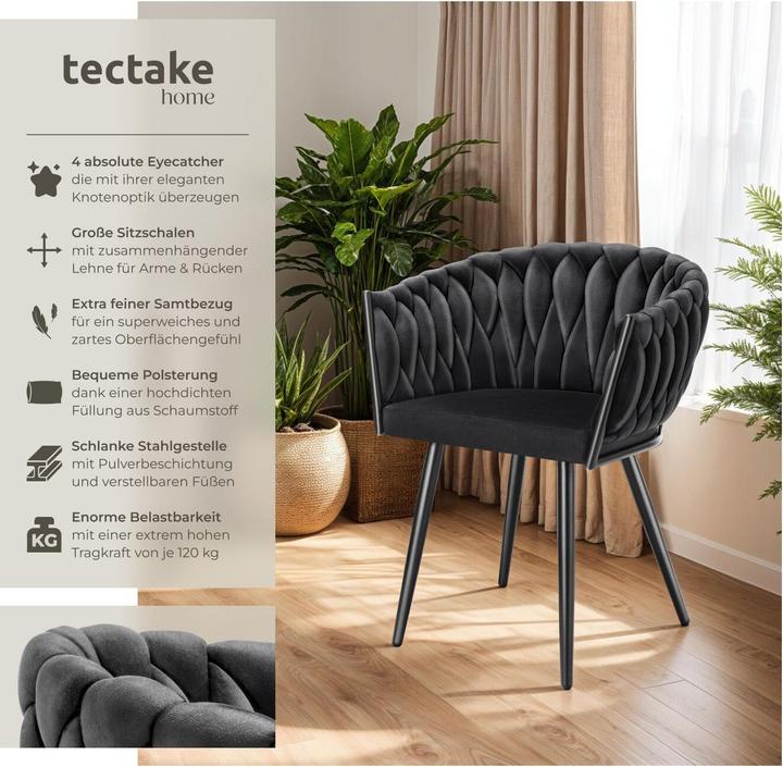 Image du produit tectake Esszimmerstuhl Astano 4er Set