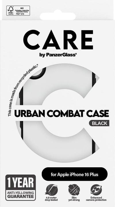 Produktbild PanzerGlass CARE Flagship Case Urban Combat Black Frame iPhone '24 6.7" (Apple iPhone 16 Plus)
