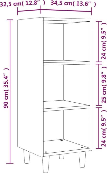 Image du produit vidaXL Sideboard (34.50 x 34.50 x 90 cm)