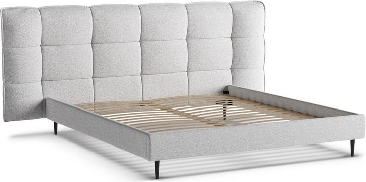 Actual product image Micadoni Storage Bed With Headboard, "Eric", Light Grey Melange, 220x270x114 Made in Europe (180 x 200 cm)