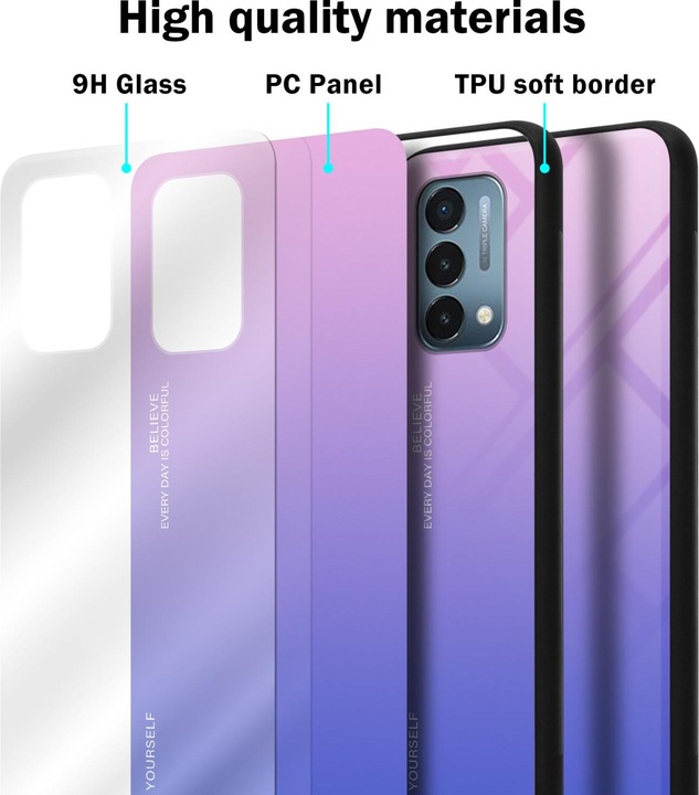 Productafbeelding Cadorabo TPU 2 Kleuren Glazen Hoesje (OnePlus Noord N200 5G)