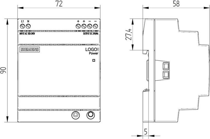 Image du produit Siemens Alimentation électrique sur rail DIN (DIN-rail