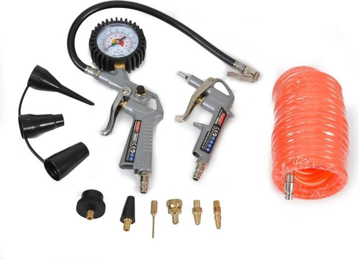 Hecht 002026 Druckluftspiralschlauch 5 m mit Zubehör