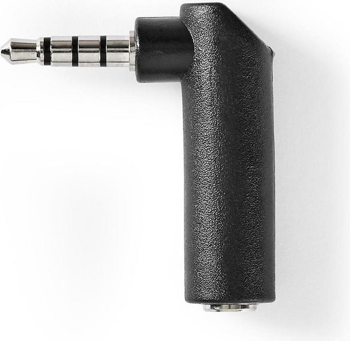 Nedis Stereo Audio Adapter 3.5 mm Male 3.5 mm Female Nickel-plated 90° Angled Metal Black 10 (Angle adapter)