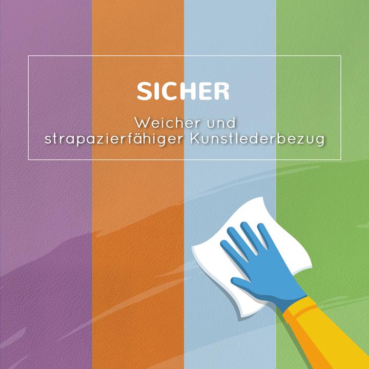 Actual product image Homcom Bausteinset Kunstleder, Schaumstoff Hellblau+Orange+Violett+Hellgrün